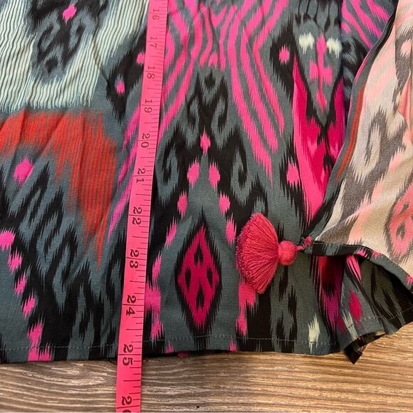 NWT Figue ritika Ikat kaftan top sz S tassels - Picture 4 of 7